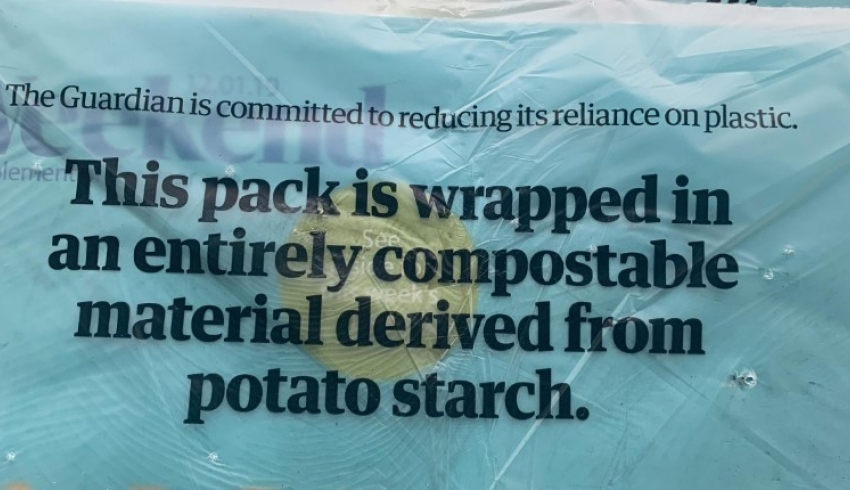 The Guardian отказалась от полиэтиленовой обложки в пользу упаковки из крахмала